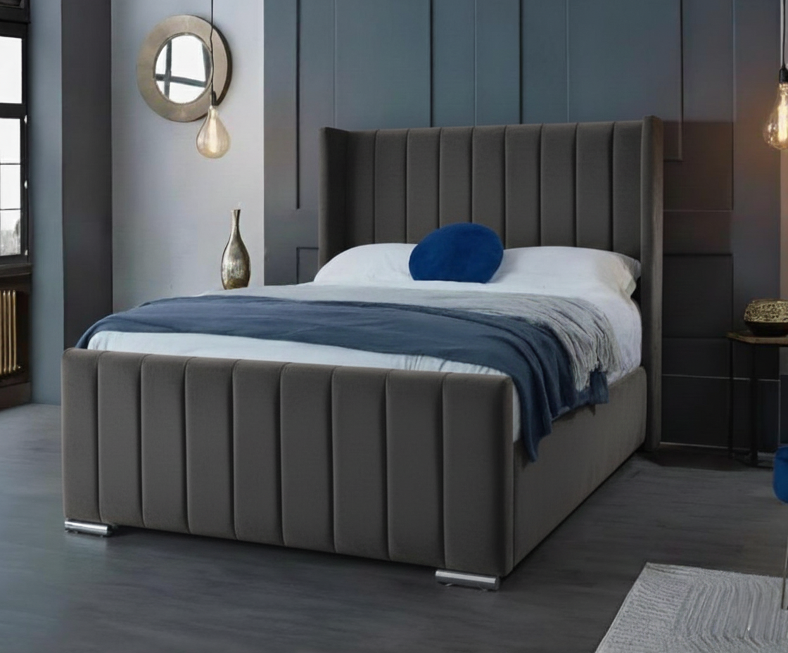 Luxury Panel Wingback Bed