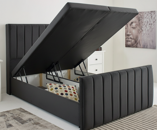 Ottoman Panel Wingback Bed